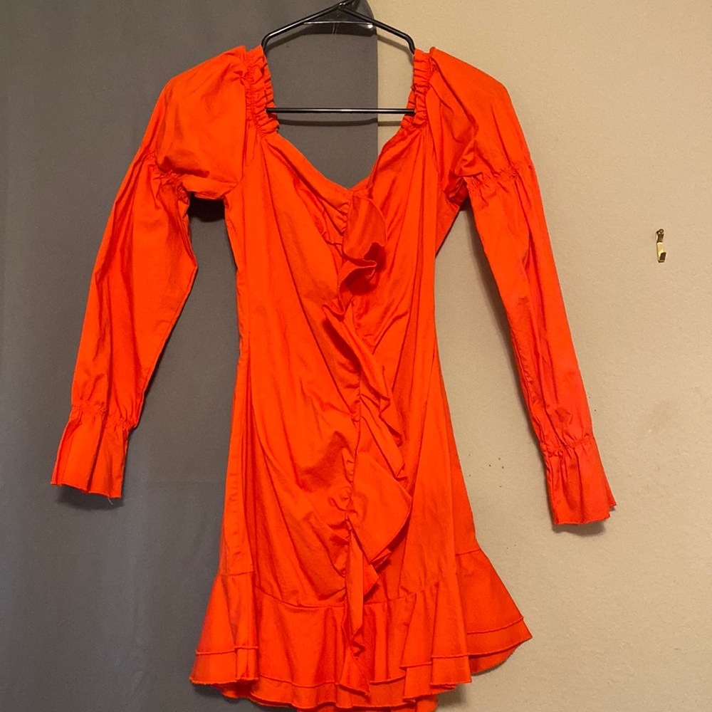 Orange ruffle dress